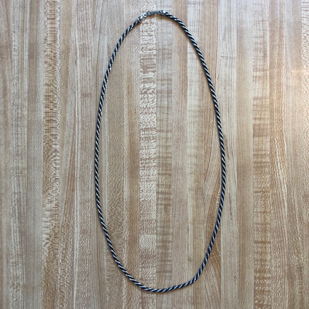 Vintage Black & Silver Long Necklace